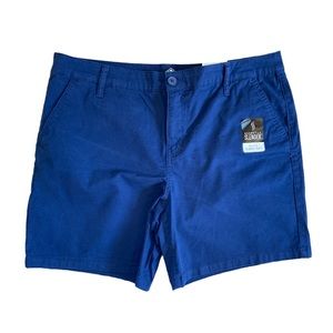 NWT St John’s Bay Women Easy Fit Slimming Navy Shorts 7” SZ 14